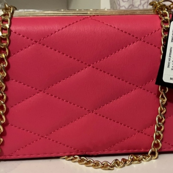 Hot Pink Bebe Quilted Crossbody Bag - Picture 4 of 4